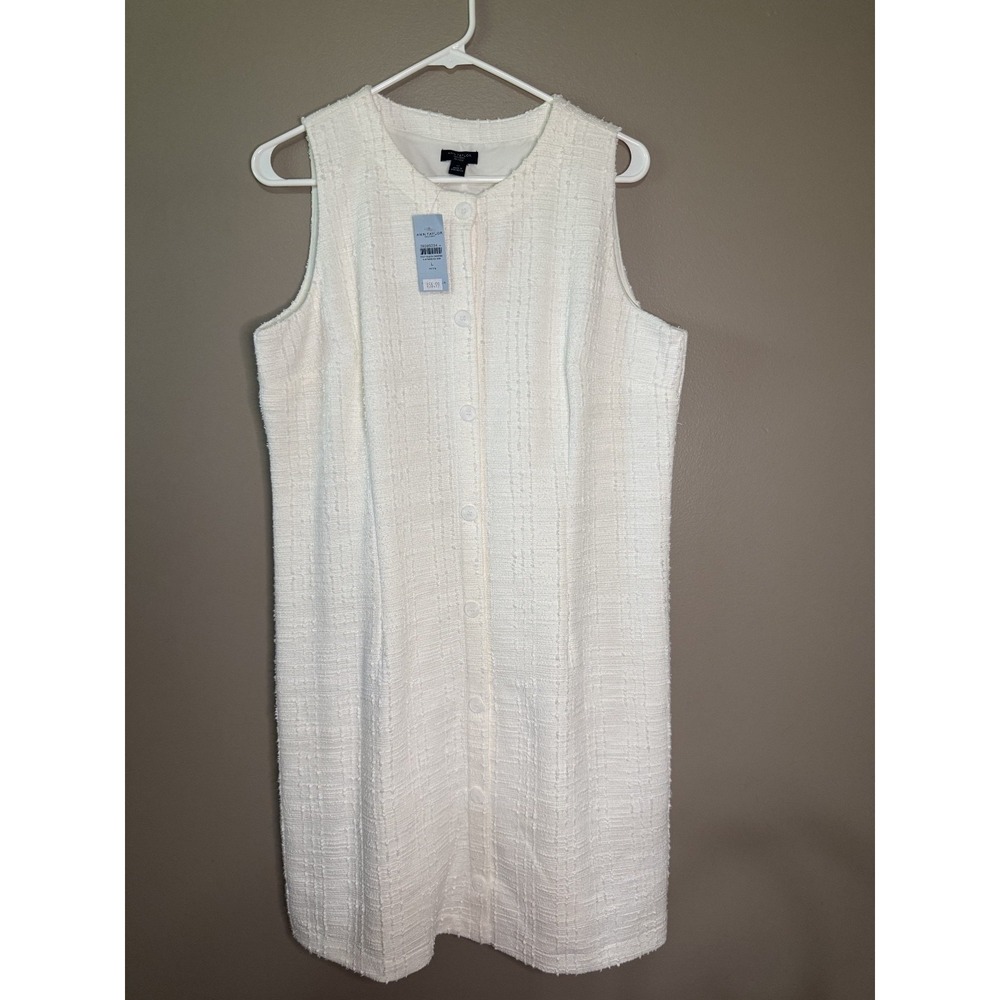 Ann Taylor Petite Little White Dress Size L